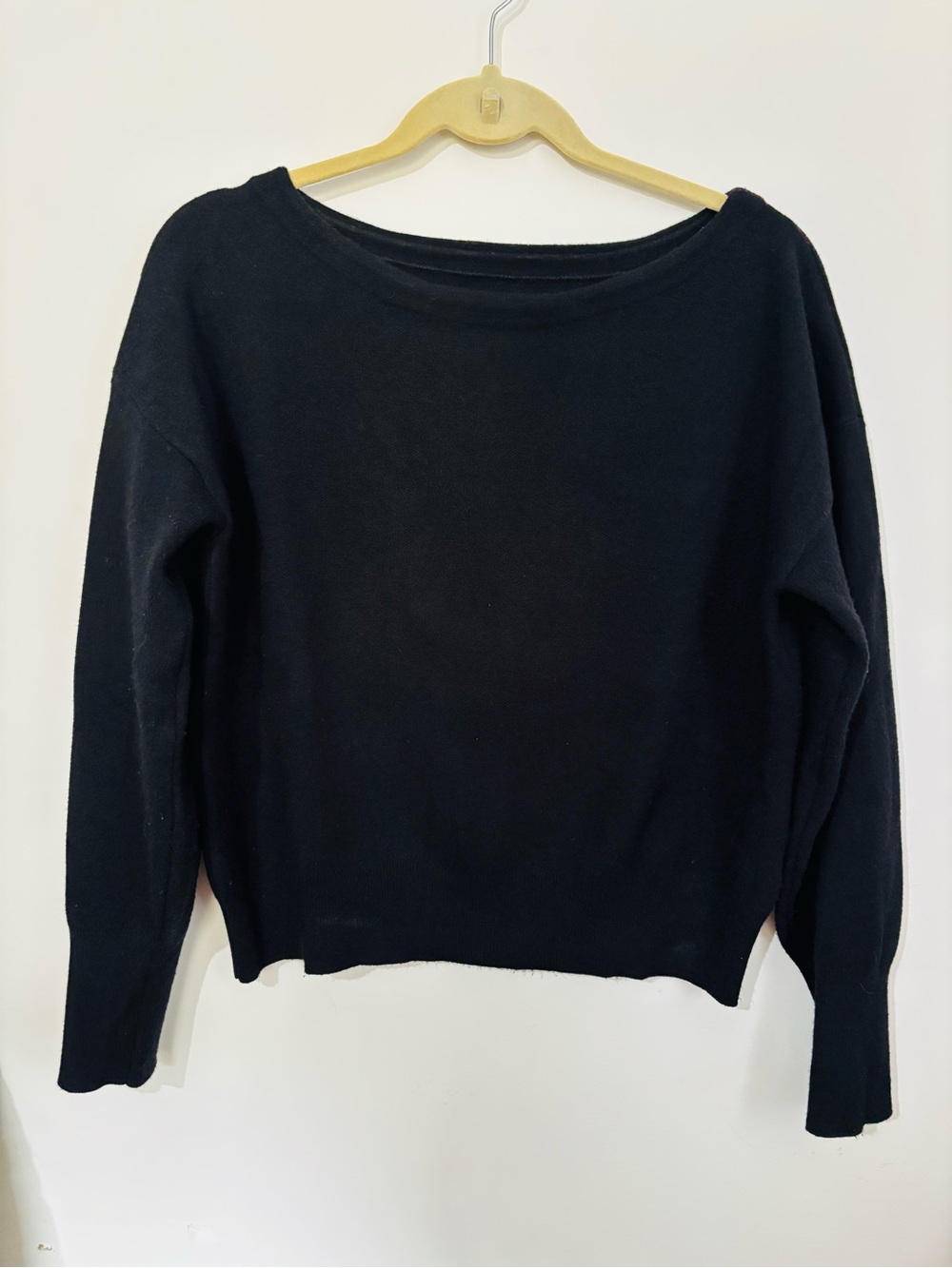 Maeve by Anthropologie Black Boatneck Knit Sweater